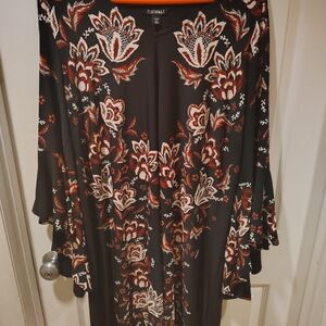 Roz & Ali Black and Red Floral Dress